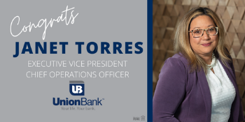 congrats janet torres executive vice president chief operations officer union bank